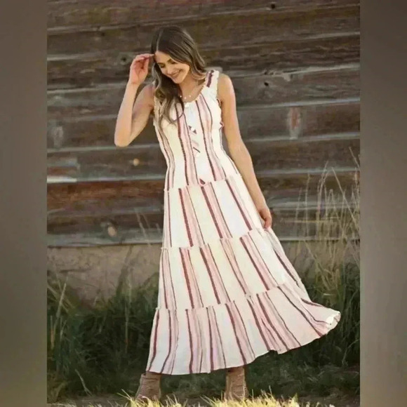 Figueroa Flower Sleeveless Peasant Boho Maxi Dress XL NWOT - Picture 1 of 14